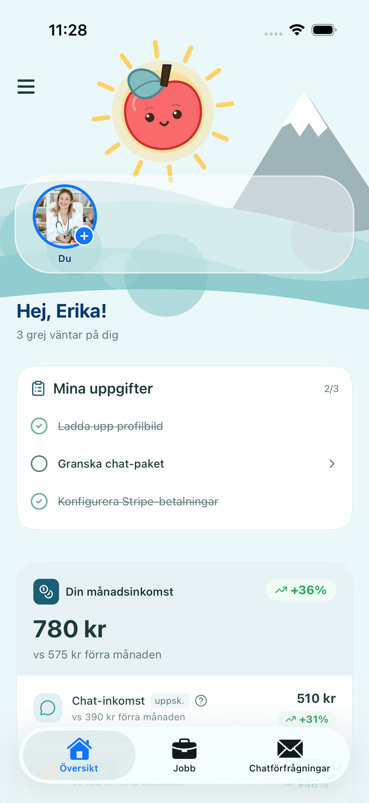 Nutrista kliens nézet