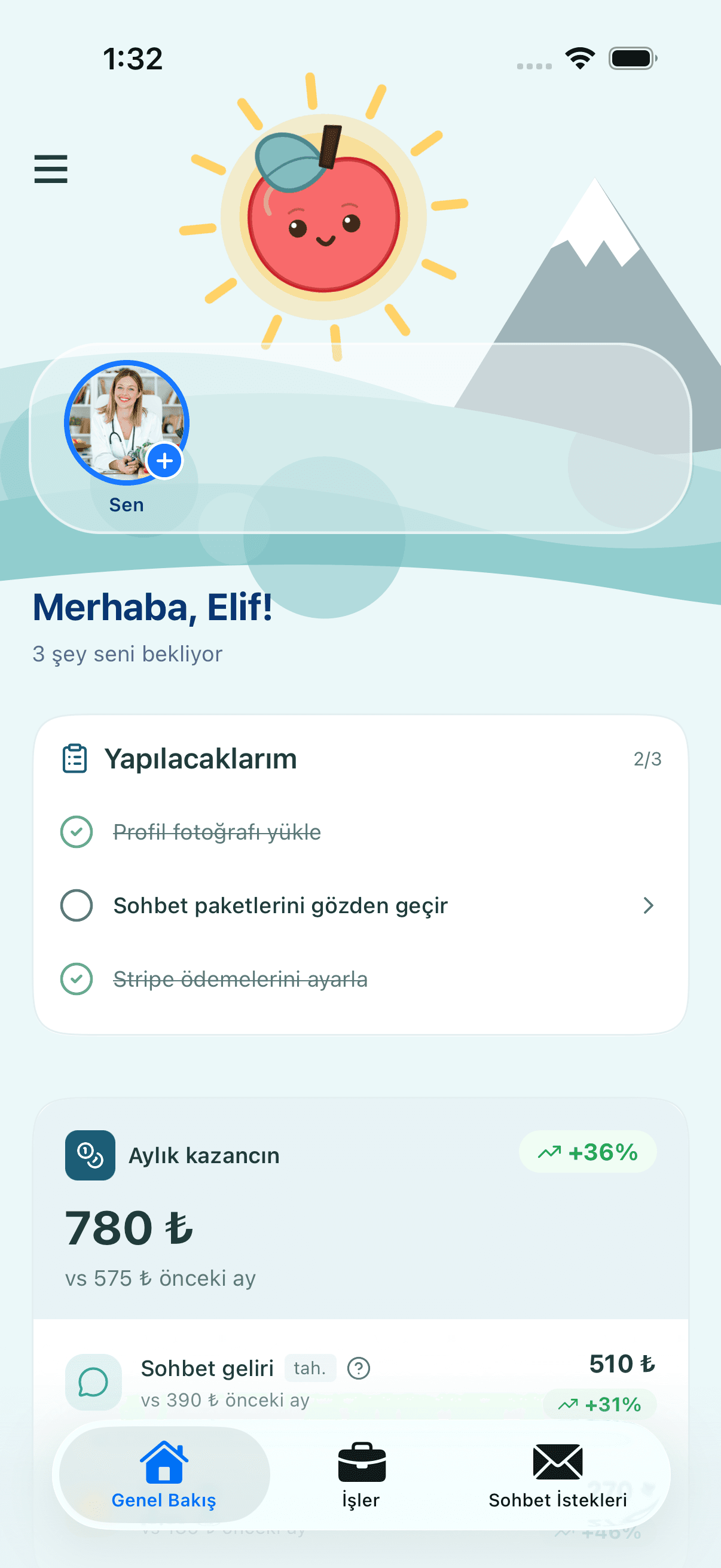 Nutrista kliens nézet