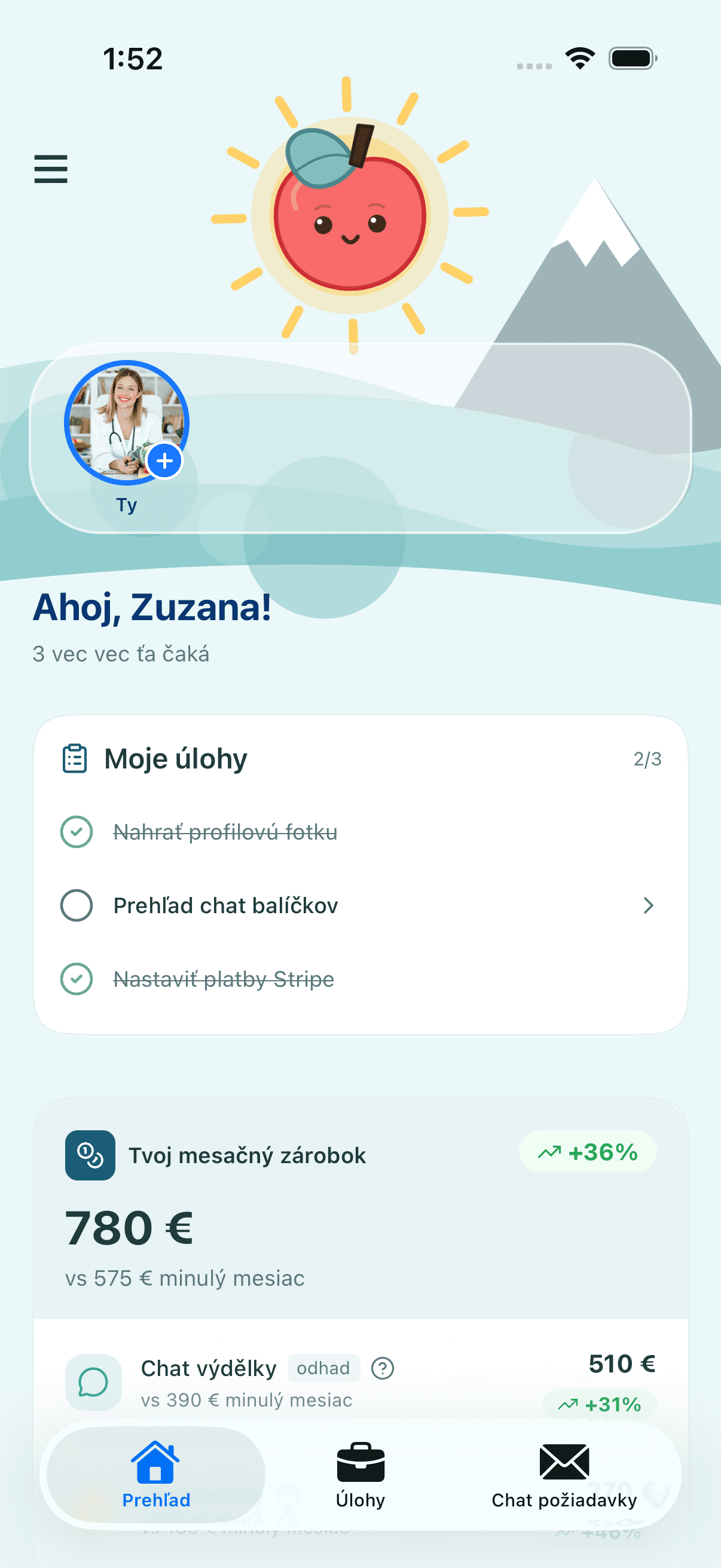 Nutrista kliens nézet