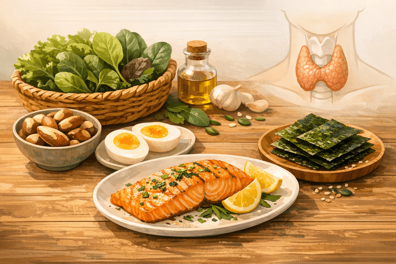 تھائرائیڈ کی خوراک: ہاشیموٹو اور ہائپوتھائرائیڈزم کے لیے کھانے اور بچنے والی خوراک