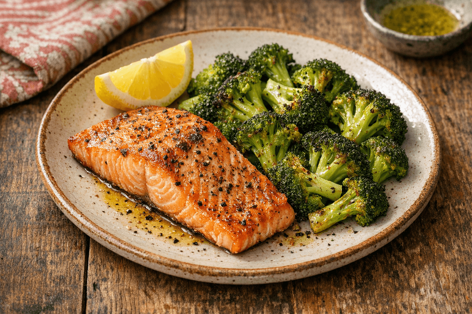 Baked Salmon with Broccoli