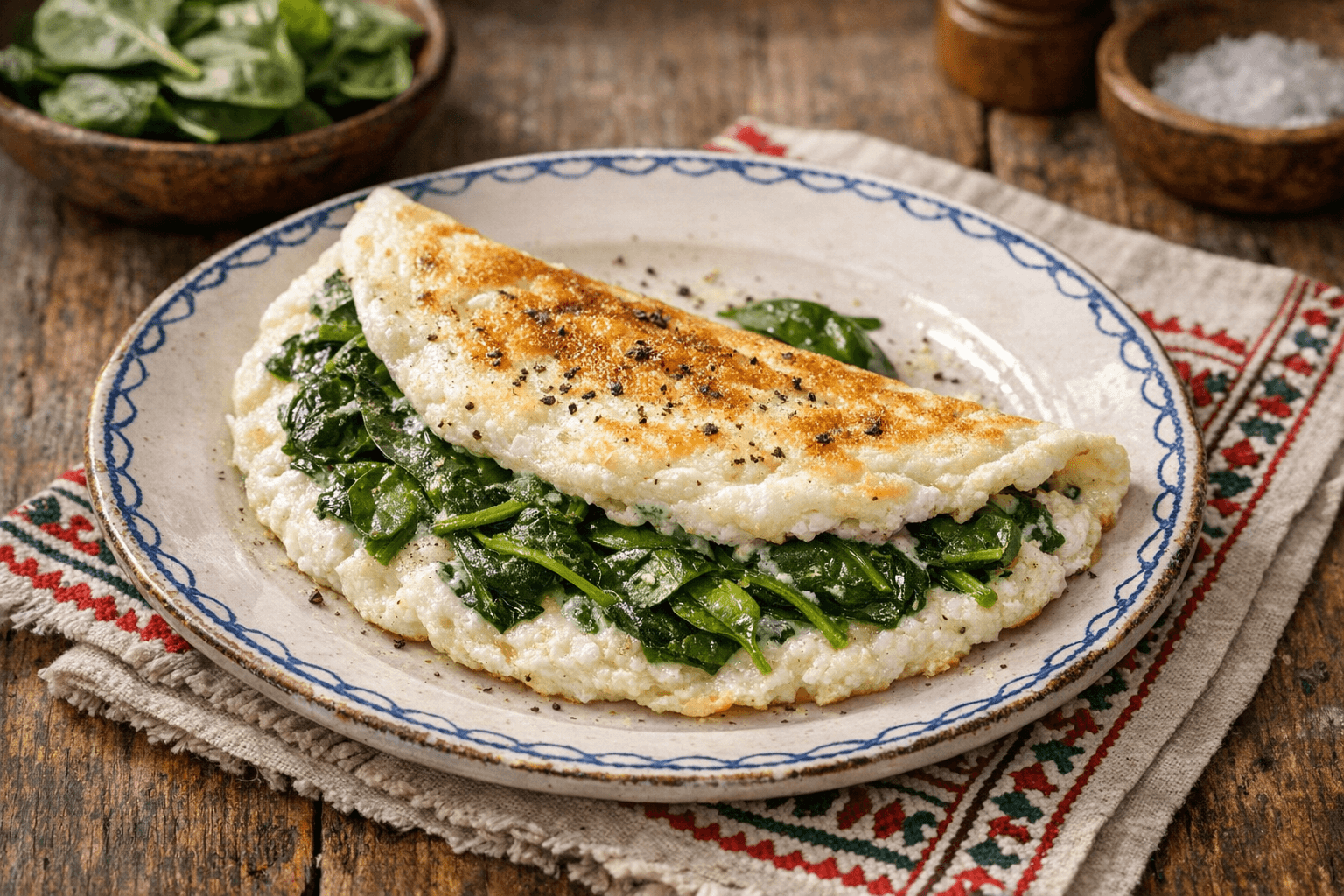 Egg White Omelet with Spinach