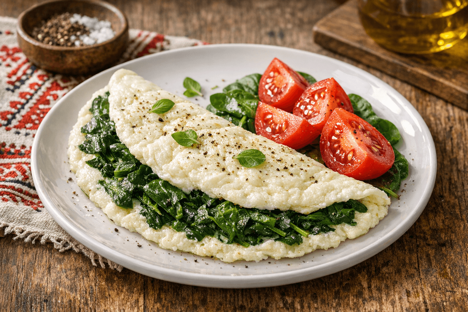 Herb Egg White Omelet with Spinach