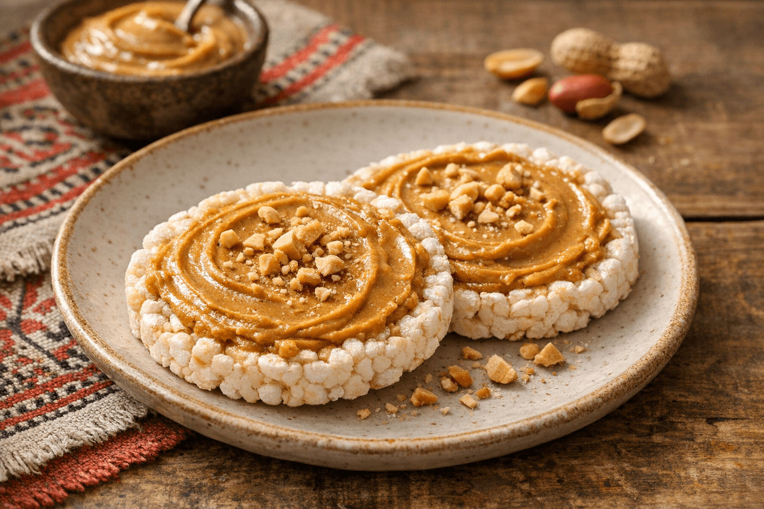 Rice Cakes with Peanut Butter