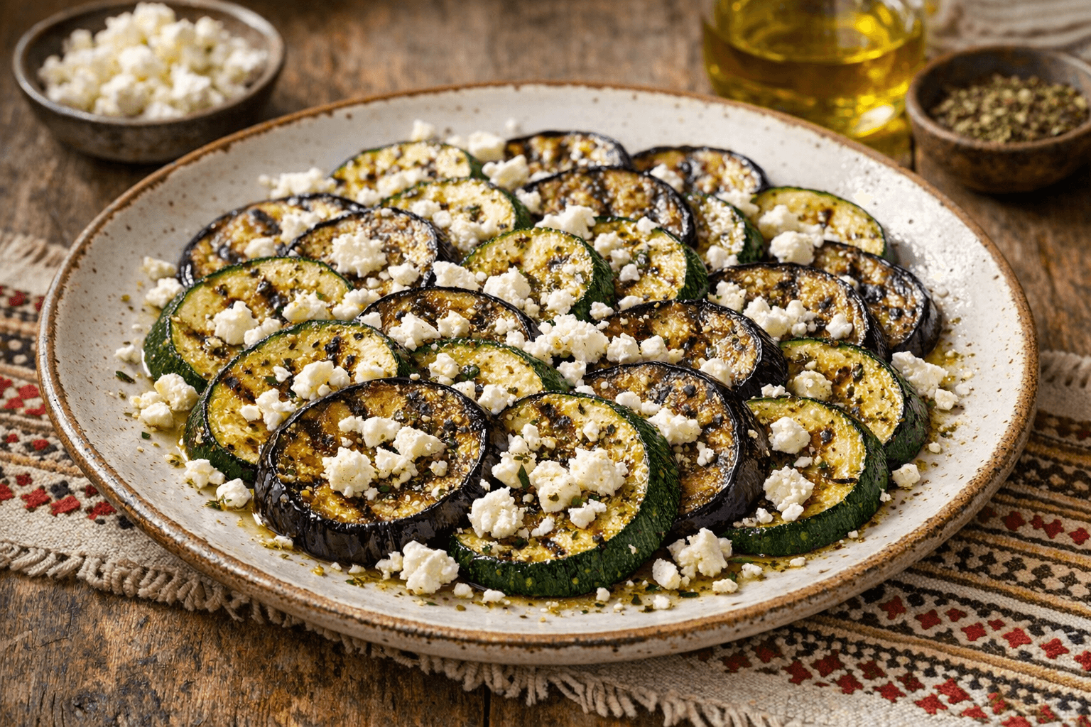 Grilled Zucchini and Eggplant with Feta