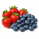 frutos silvestres frescos (morangos, mirtilos)
